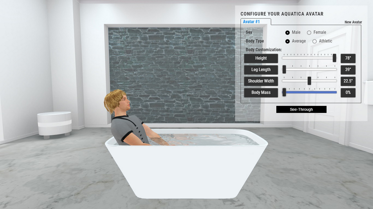 Arabella2 Bathtub 3D Body Position